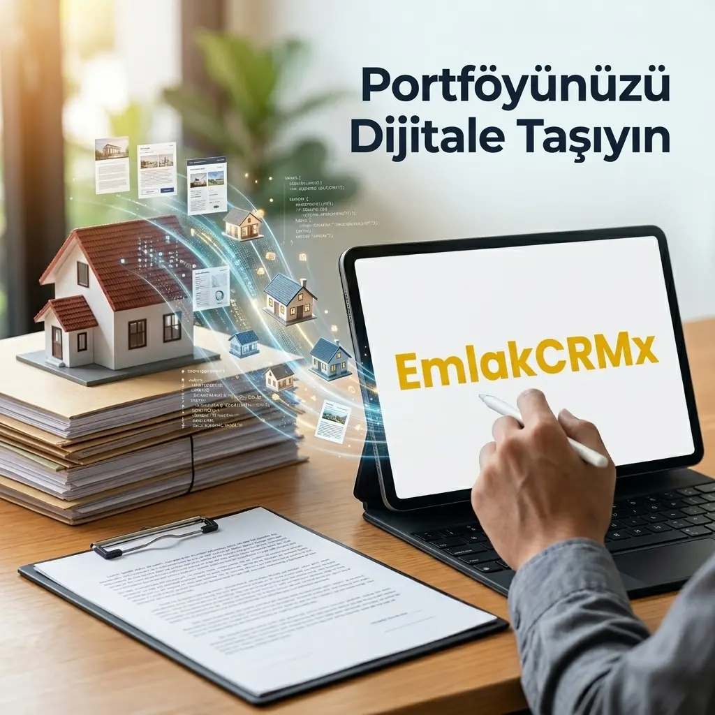 Emlakçı portföy yönetimi ekranı — satılık ve kiralık ilanlar tek platformda